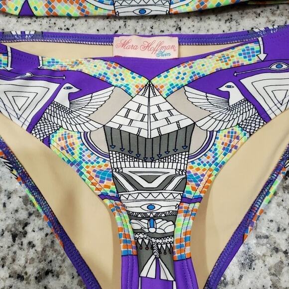 Mara Hoffman Aztec Phoenix‎ purple bikini size small - Picture 4 of 9
